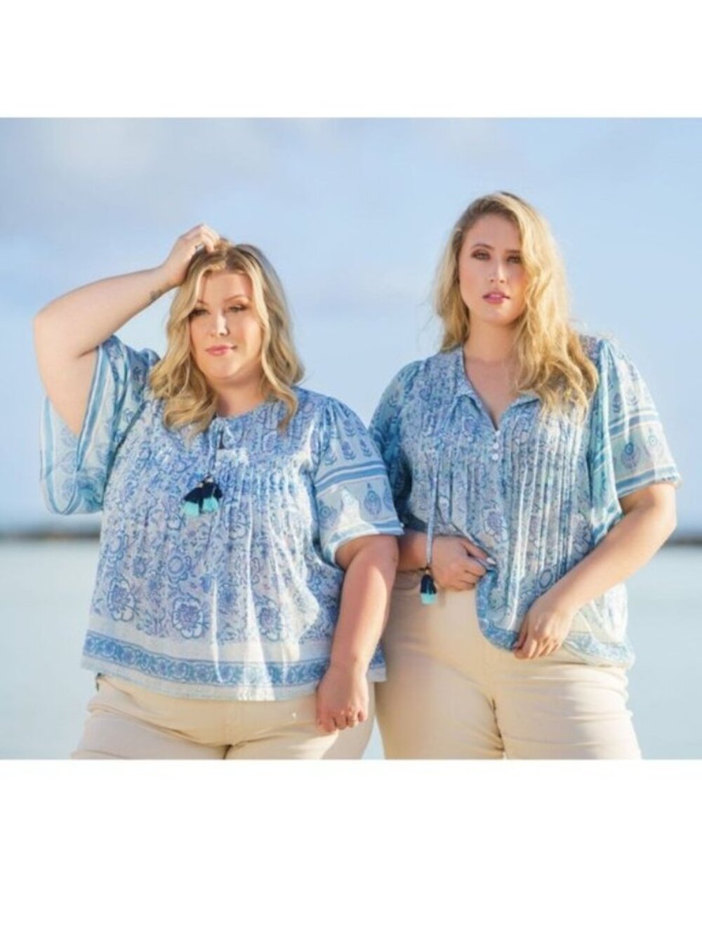 Sal Rosa Boho Tassel Blouse – Size 1X